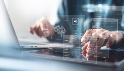 A digital brain with AI-powered connections, neural networks, and data processing, symbolizing artificial intelligence, big data, and machine learning.