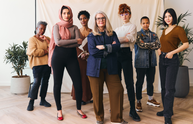 Group of diverse women standing