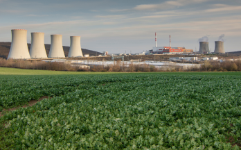 Nuclear plant in spring