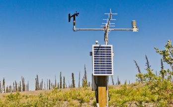 Weather device in field Weather device in field