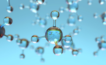 Abstract molecular structures on a light blue background. Abstract molecular structures on a light blue background.