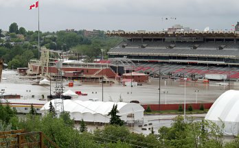 Flooded Calgary Stampede grounds 