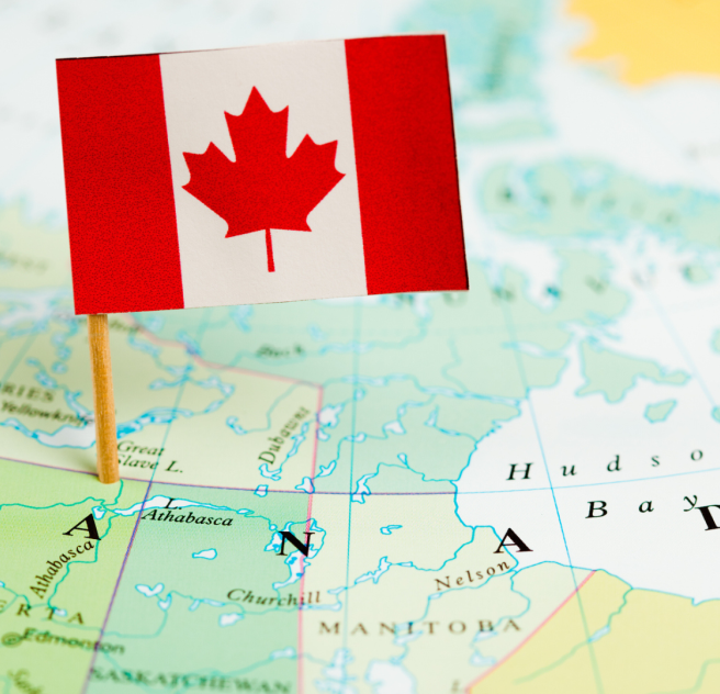 Map and Flag of Canada
