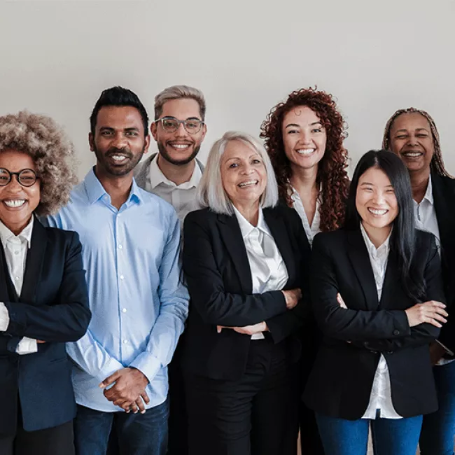 Group of business people together