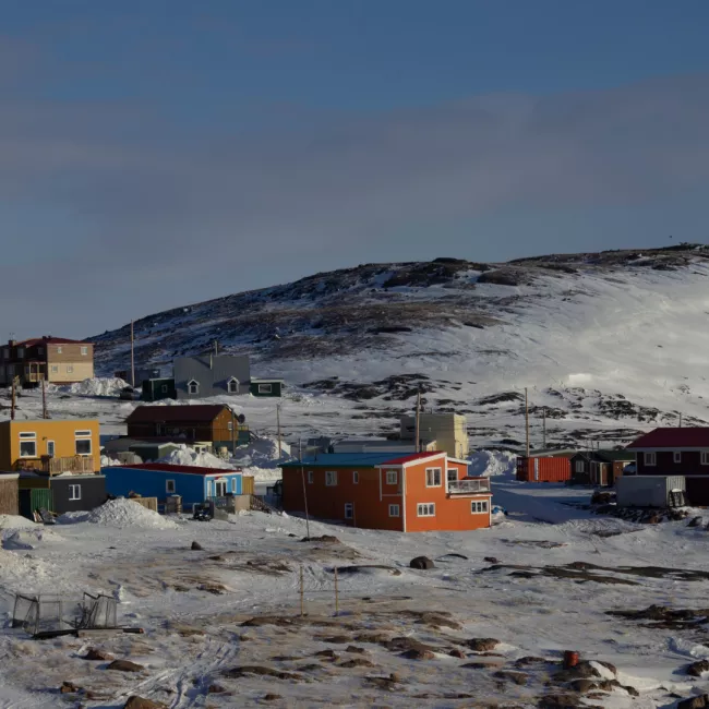 Wide shot of Iqaluit, Nunavut
