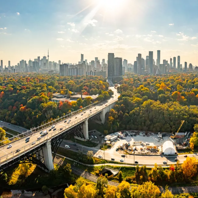 Bridge leading into downtown Toronto