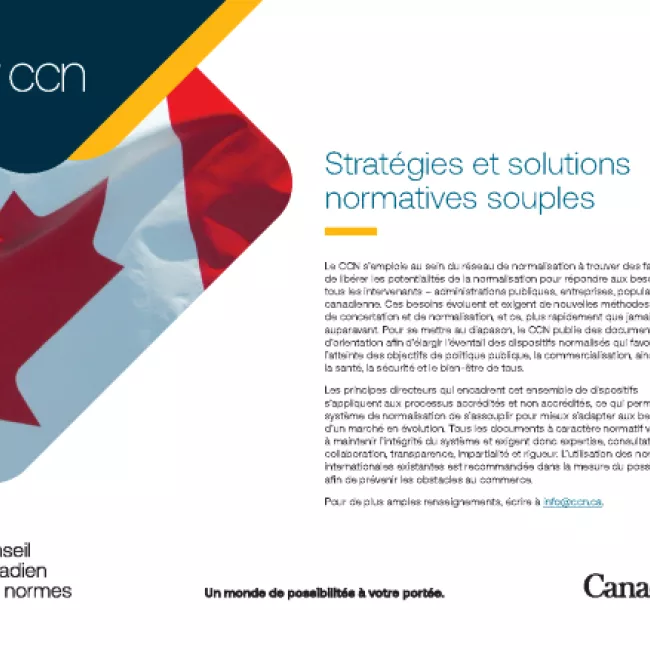 Page couverture de la brochure sur les stratégies et solutions normatives souples