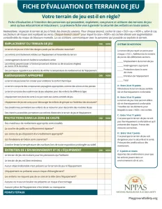 Fiche d’évaluation de terrain de jeu