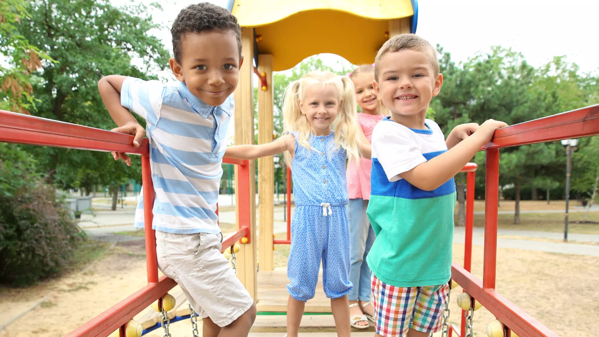 Group of kids on playground Group of kids on playground