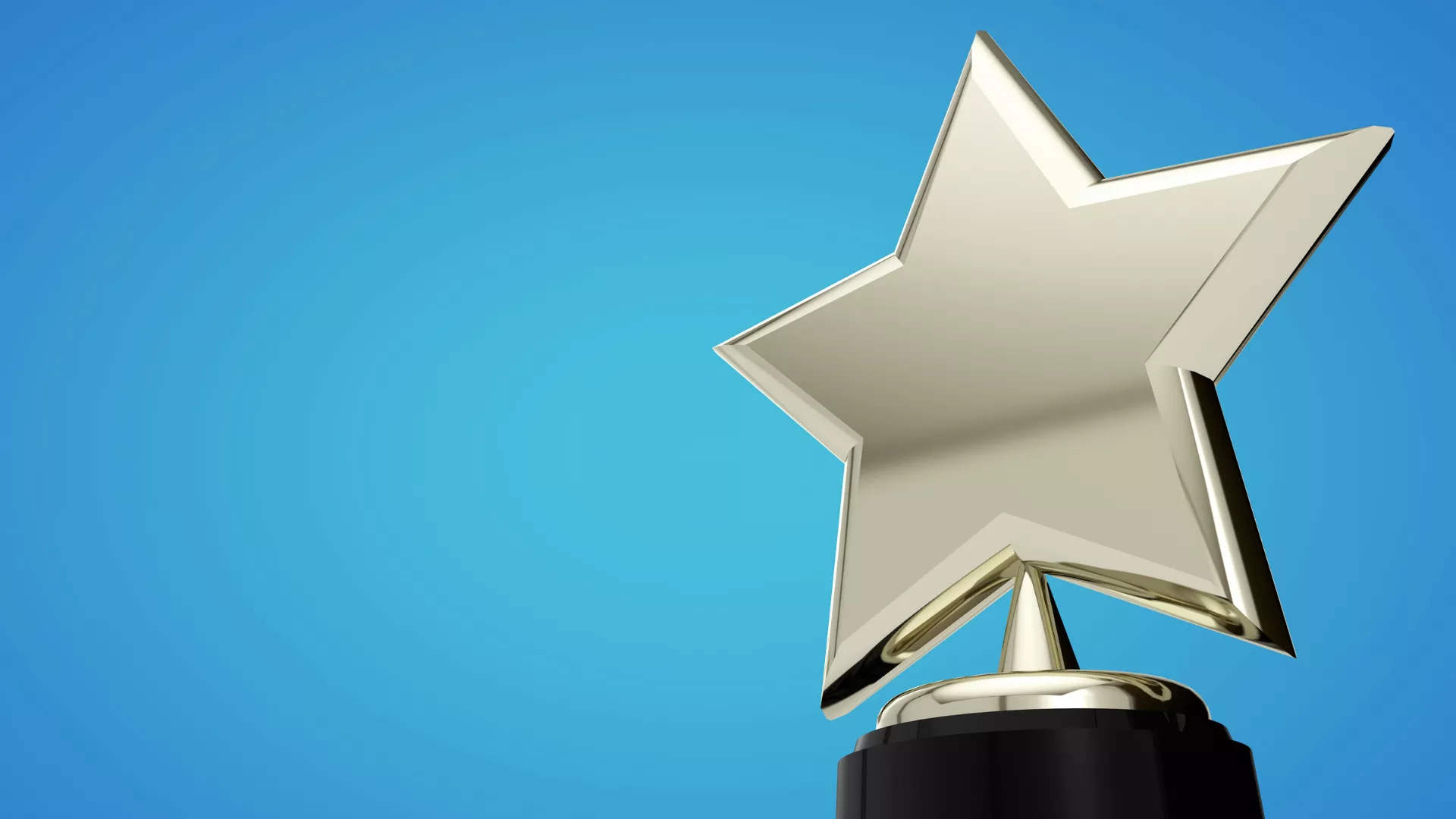 Star award on blue background