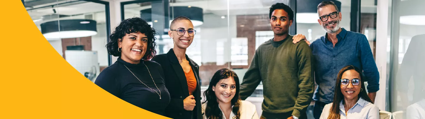 group of employees in an office