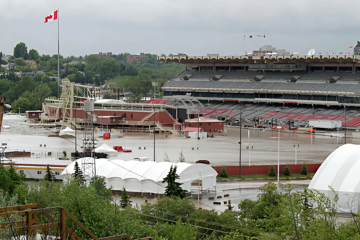 Flooded Calgary Stampede grounds 